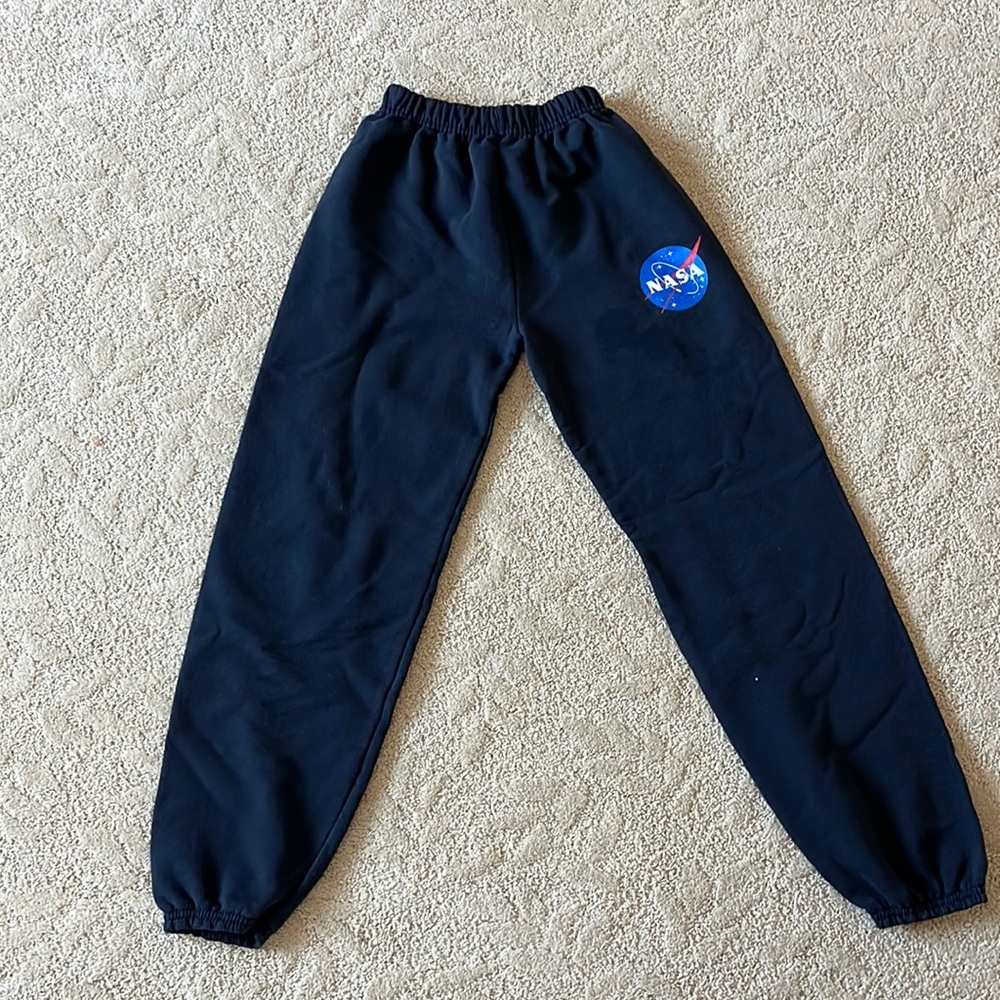 NASA boys black cotton jogger sweatpants